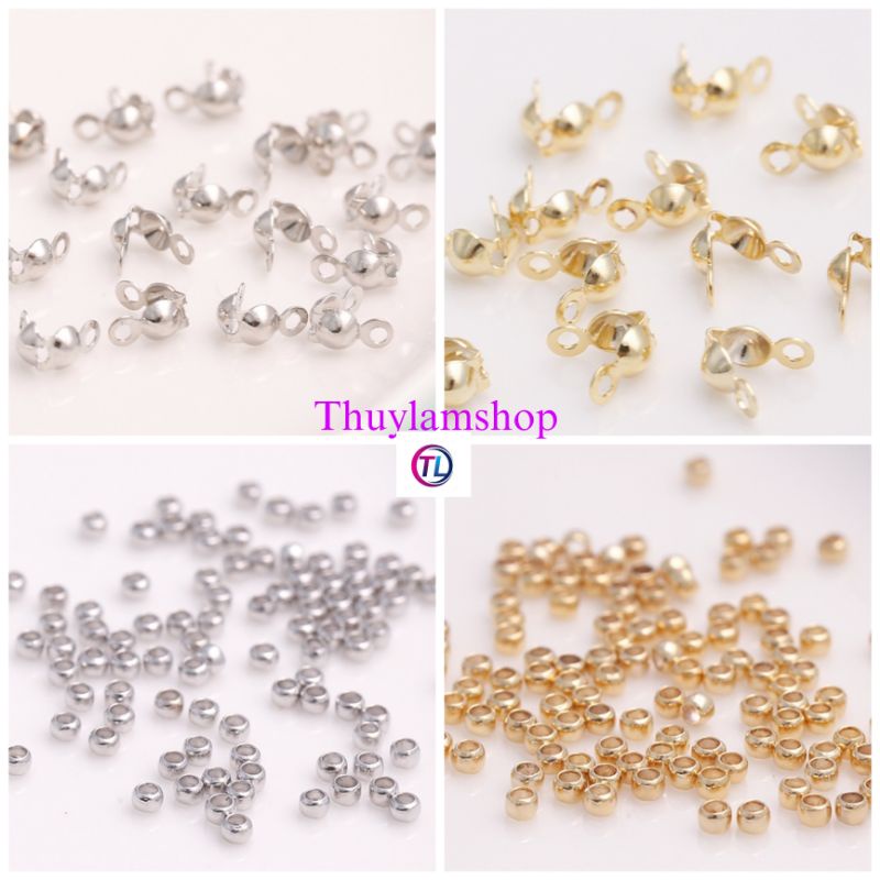 100 Sò kẹp che nút thắt dây làm móc nối vòng