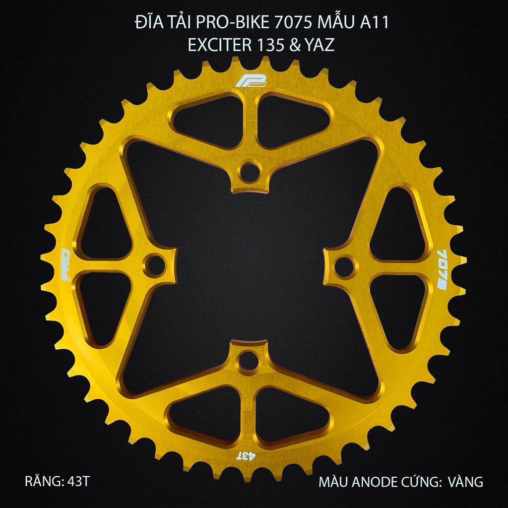 Đĩa tải Pro-Bike 7075 mẫu A11 dành cho Ex135-Ex150-Winner-Sonic-Raider. _Dochoixemaynhapkhau
