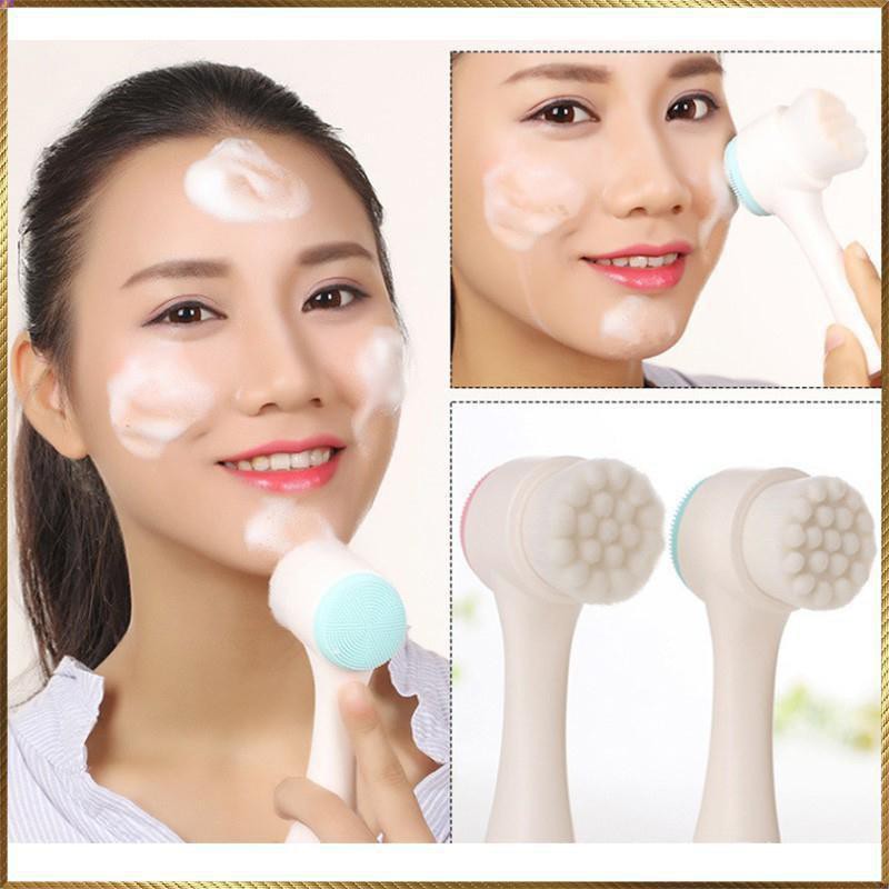 Bàn chải rửa mặt 2 đầu silicone PH