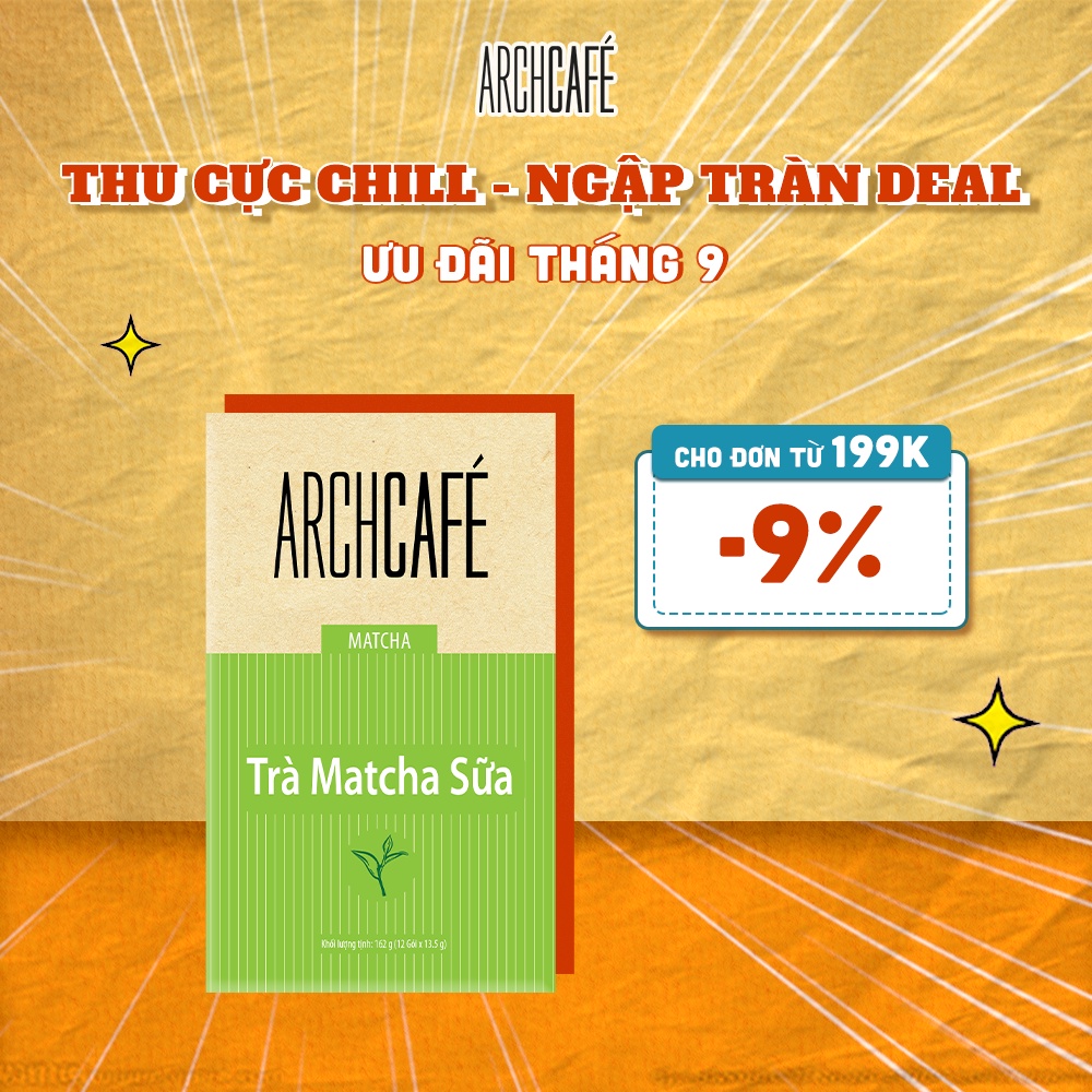 Trà Matcha Sữa - Trà hoà tan Archcafé (hộp 12 gói x 13.5g)