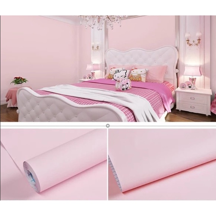 Giấy dán tường - mẫu MÀU HỒNG NHÁM 1 mét khổ 45cm