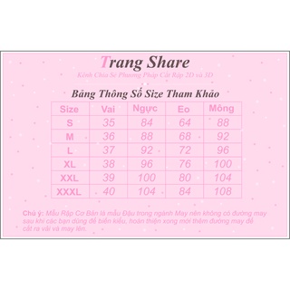 Rập Giấy Váy Xòe Nữ VS009 Full Size ( S - M - L - XL - XXL)