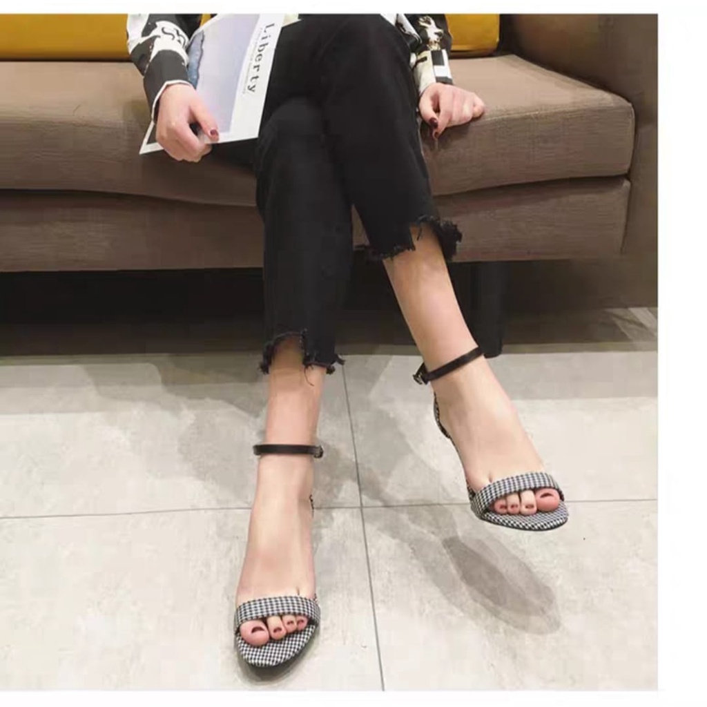 Giày cao gót quai hậu caro - gót 5f - sale lẻ size - freeship