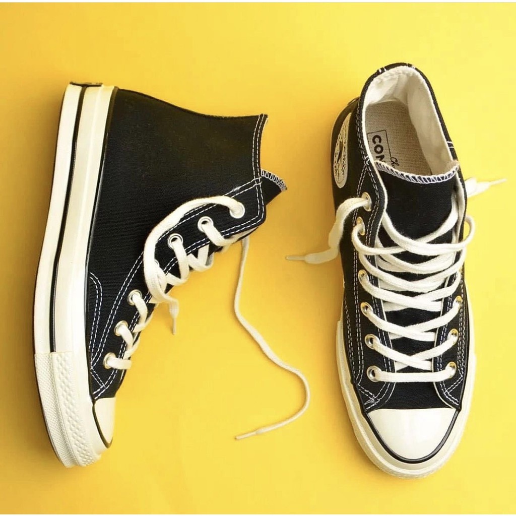 Giày 𝗖𝗼𝗻𝘃𝗲𝗿𝘀𝗲 𝟭𝟵𝟳𝟬𝘀 Cổ Cao Màu Đen Nam Nữ 💥 Giày Thể Thao Sneaker Nam Nữ CV 1970s Đen Cao Cấp Full Box