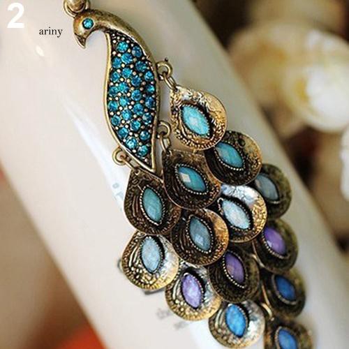 ★Vòng cổ HợP Kim HìNh Đuôi Công ĐíNh Đá Xinh XắN