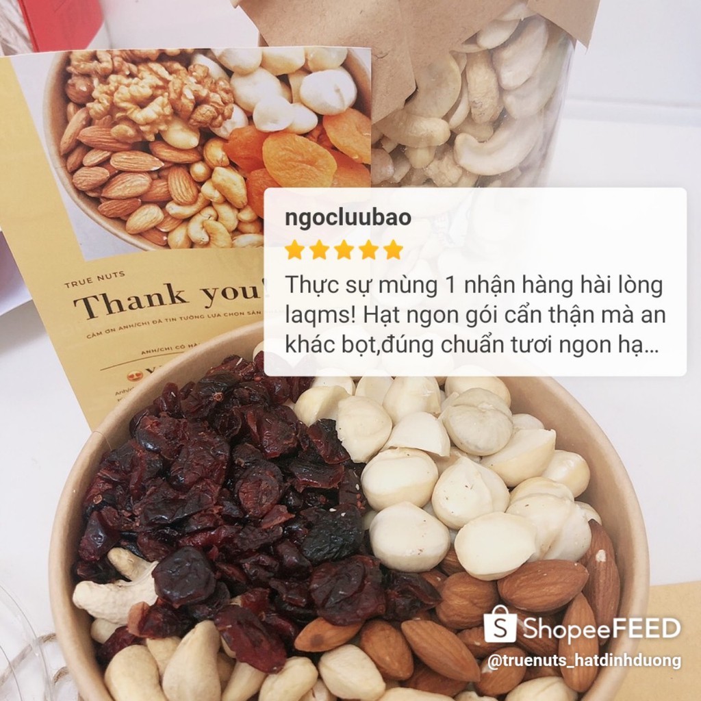 Mixnuts Nam Việt Quất Và 4 Loại Hạt (Macca, Điều, Hạnh nhân, Óc chó)- Granola Siêu Hạt - Ăn Vặt Mẹ Bầu