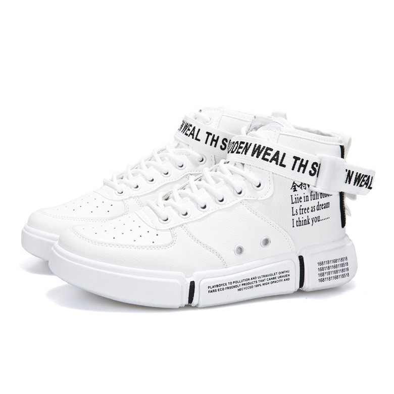 Giày Martin Nam Cổ Cao Siêu Chất Trắng BCC003