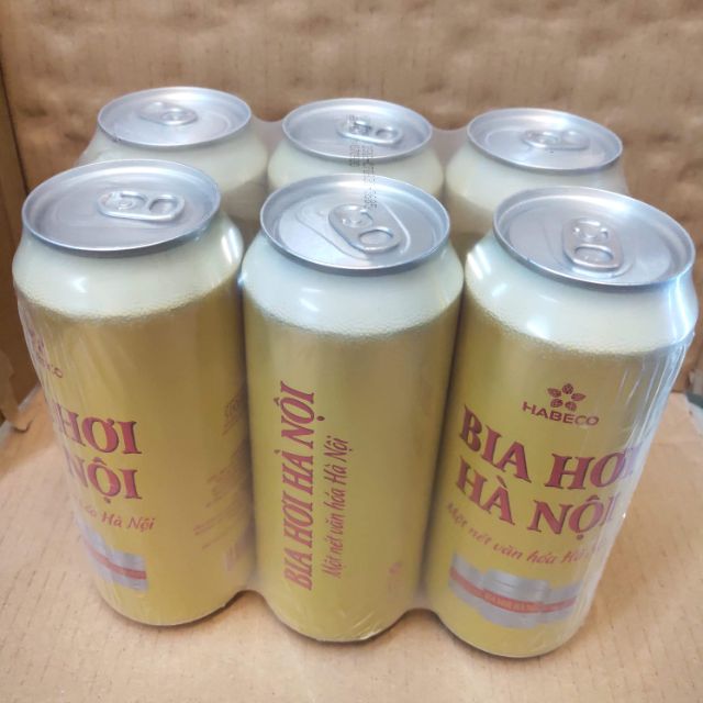 Lốc 6 lon Bia Hơi Hà Nội 500ml