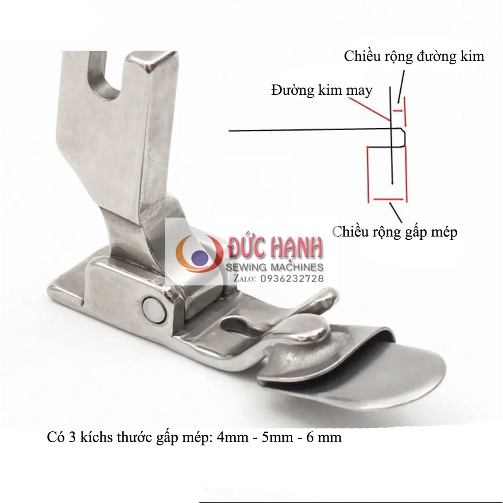 CHÂN VỊT BẺ LAI GẤP MÉP DÙNG CHO MÁY 1 KIM CÔNG NGHIỆP