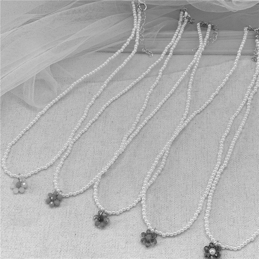 Vòng Cổ Choker Đính Hạt Mặt Hoa Phong Cách Bohemian Ngọt Ngào Thanh Lịch WMES15H