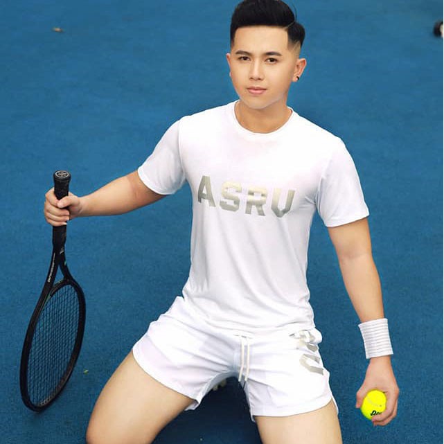 Bộ Đồ Tập Gym Nam ASRV Cộc Tay Thun Lạnh Co Giãn 4C Thấm Hút Mồ Hôi