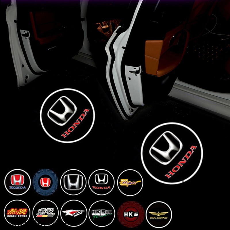 Set 2 Đèn Laser Chiếu Sáng Gắn Cửa Xe Ô Tô Honda City Jazz Civic Hrv Crv Brv Accord Mugen