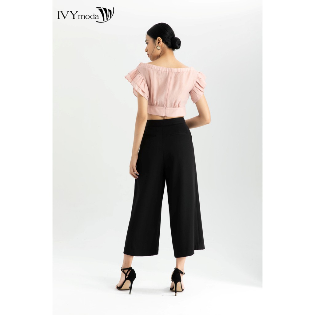 [NHẬP WABRTL5 GIẢM 10% TỐI ĐA 50K ĐH 250K ]Quần lửng nữ cạp kiểu thiết kế IVY moda MS 21M6383