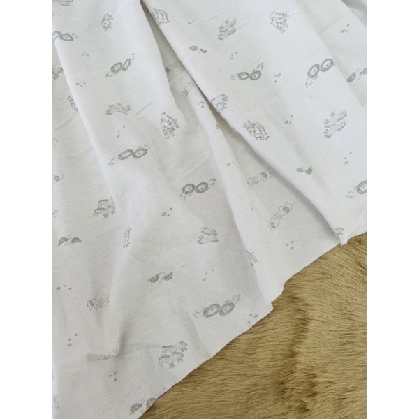 Vải thun cotton sơ sinh 2c hoạ tiết động vật