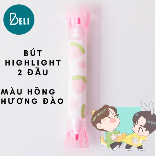 Bút highlight pastel 2 đầu BELI, bút đánh dấu hương trái cây