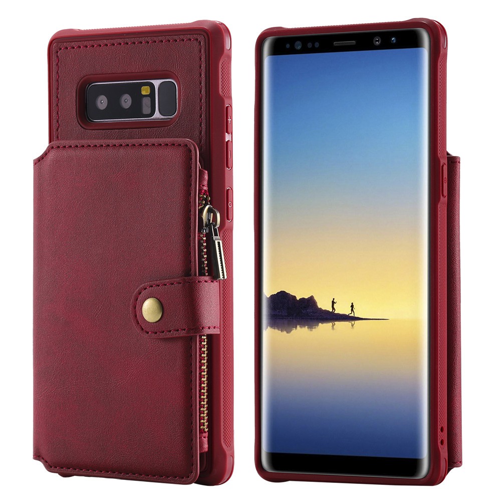 Ốp lưng ví da có khóa kép zipper an toàn chống sốc dành cho Samsung Galaxy Note 8 Note 9 | BigBuy360 - bigbuy360.vn