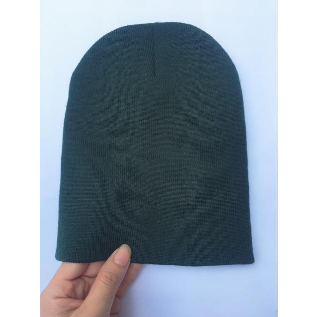 Mũ Len Beanie Trơn Dáng Ngắn 21cm-.