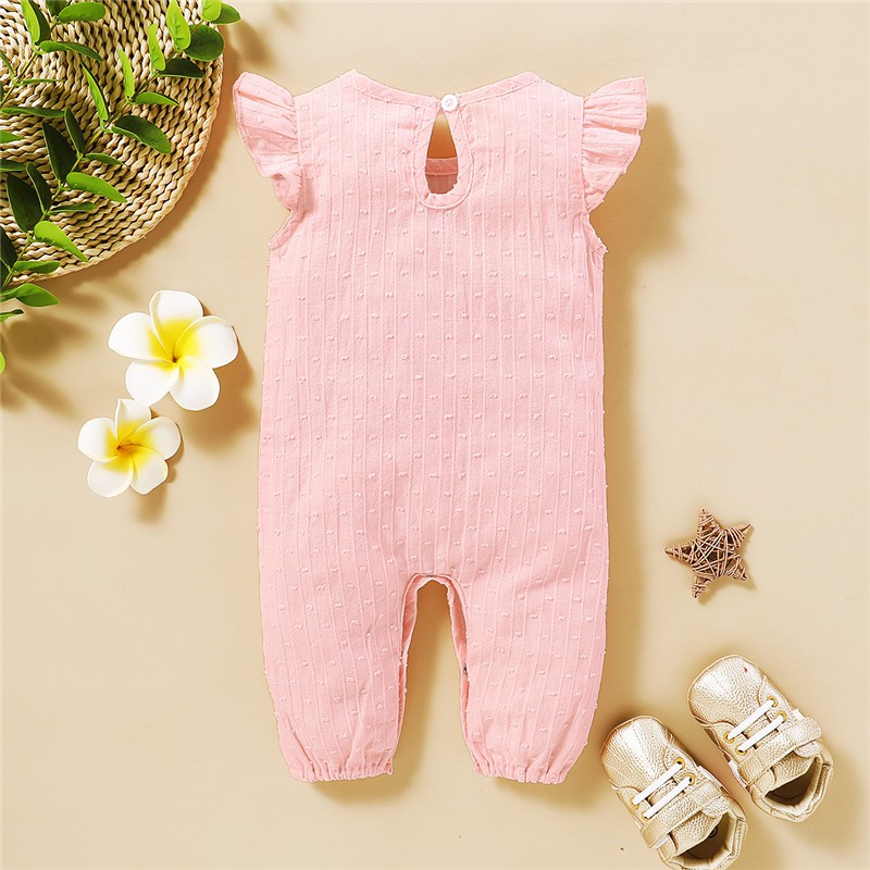 Áo Liền Quần Mikrdoo Tay Ngắn Chất Cotton Màu Trơn Cho Trẻ Sơ Sinh