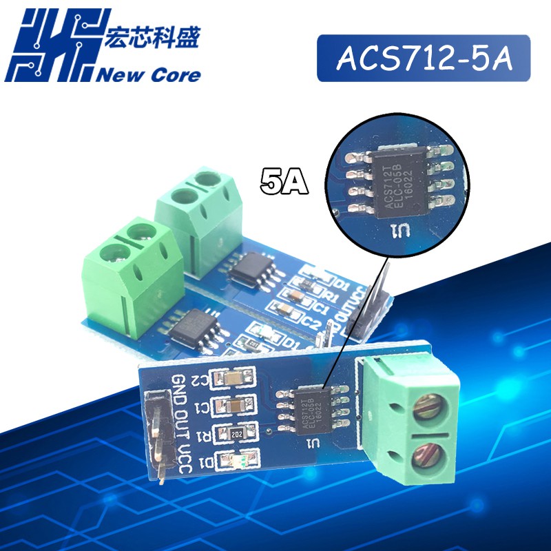 1 Mô Đun Cảm Biến Dòng Điện 5a 20a 30a Acs712 Cho Arduino