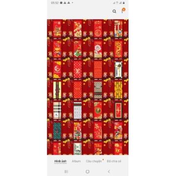 set 6 tờ lì xì in lụa size lớn nhất đựng vừa tờ 500