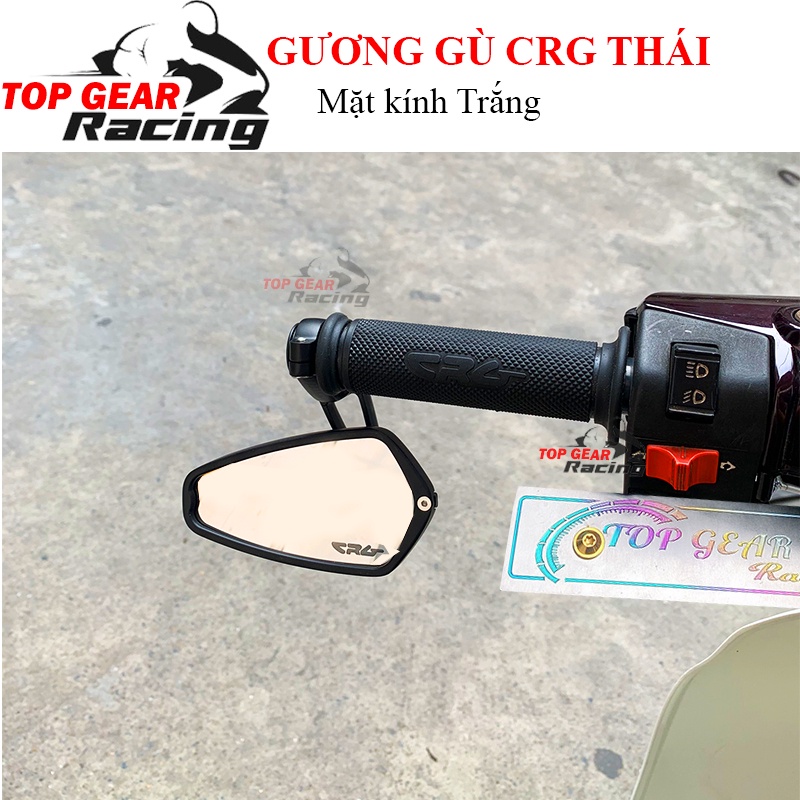 Gương Gù Kính Trắng CRG Kèm Ốc Lắp Chân Mọi Xe &lt;TOPGEAR&gt;