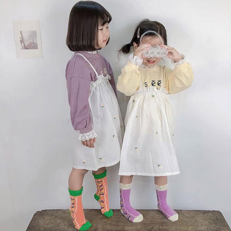 Vớ cotton thêu họa tiết phong cách Hàn Quốc dễ thương cho bé