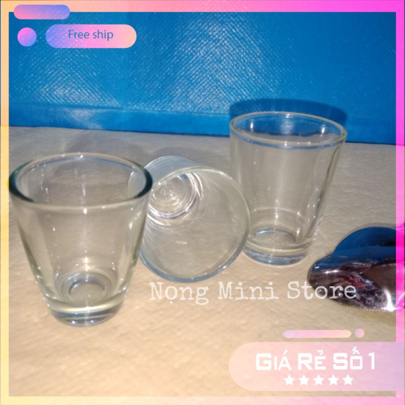 Bộ 12 Ly Cốc Thủy Tinh Uống Rượu Dáng Bầu 33ml - 45ml