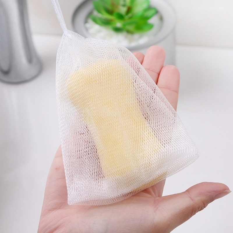 1 Túi Lưới Xốp Trong Suốt Đựng Xà Phòng Rửa Tay Có Thể Treo Và Xốp Dùng Trong Phòng Tắm