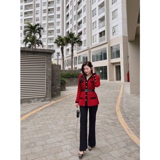A0101 Áo dạ tweed viền nhung