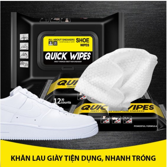 ✔️Combo 3 Gói✔️Khăn lau giày Quick Wipes vệ sinh giày Sneaker, giày Da không cần giặt - Onlife Store