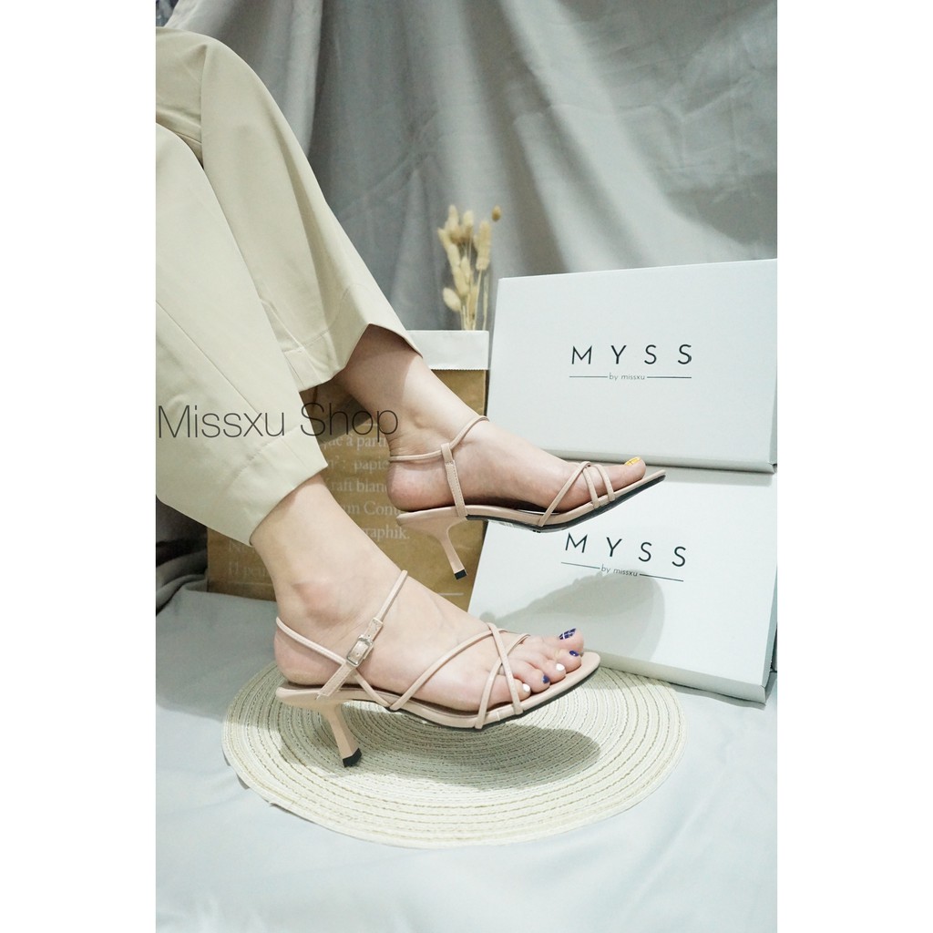 Giày sandal nữ dây mảnh phối ngang 5cm thời trang MYSS - SD46