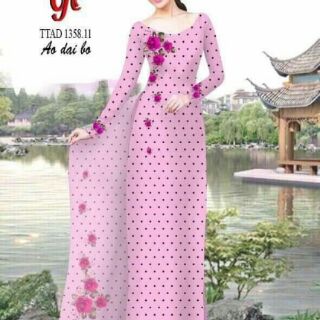 Vải áo dài chấm bi