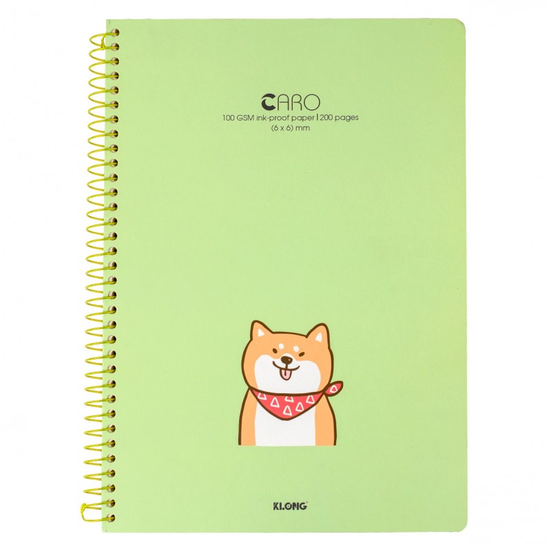 Sổ lò xo đơn Caro (6 x 6) mm A4, giấy 100gsm không lem, viết Bullet Journal - 200 trang; MS 590