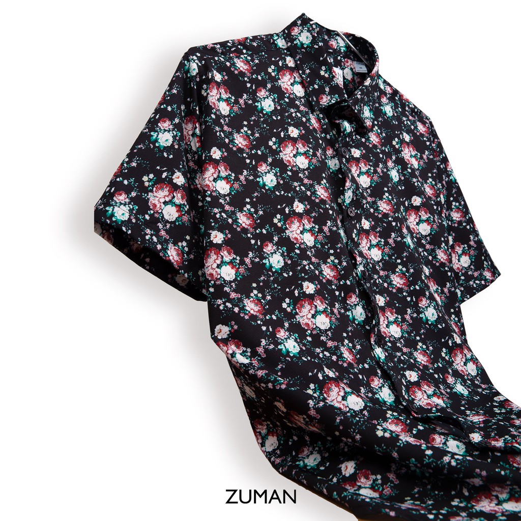 Áo sơ mi nam ngắn tay vải lụa thiết kế hoạ tiết hoa nhí - ZUMAN - ASM95 | BigBuy360 - bigbuy360.vn