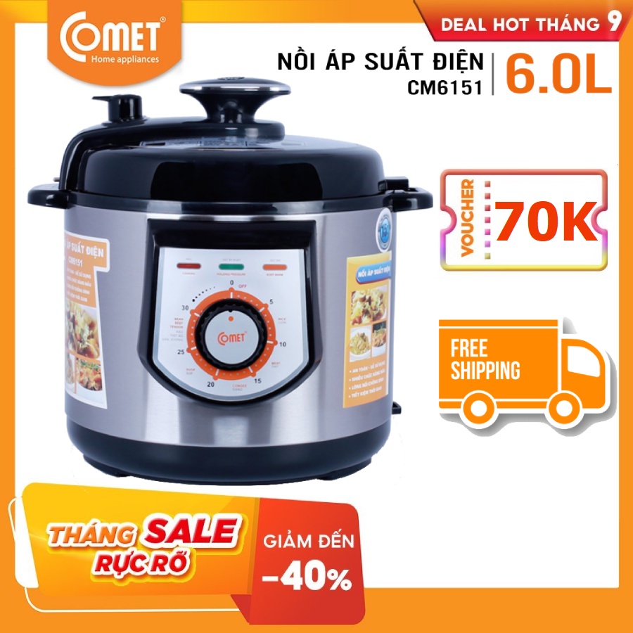 Nồi Áp suất điện 6L Comet CM6151