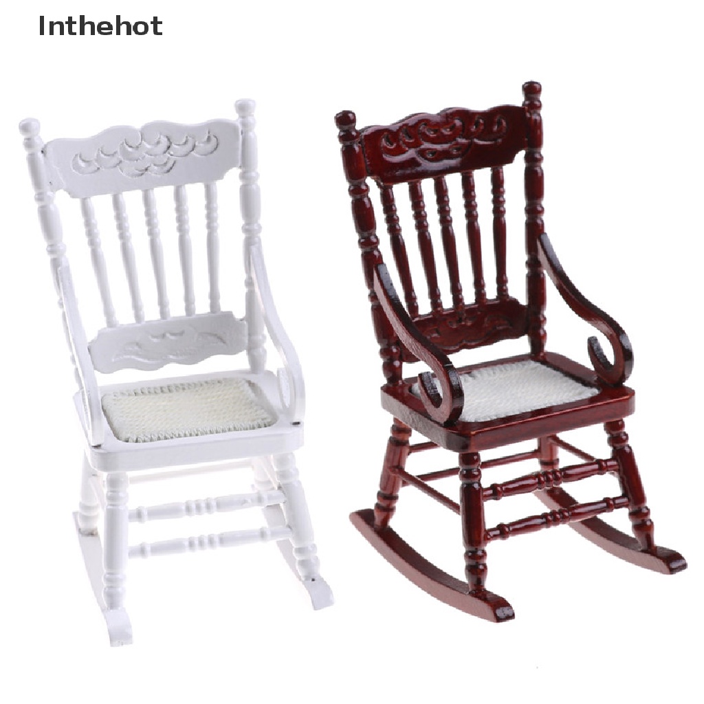 Mô Hình Ghế Gỗ Mini Tỉ Lệ 1 / 12 Trang Trí Nhà Búp Bê