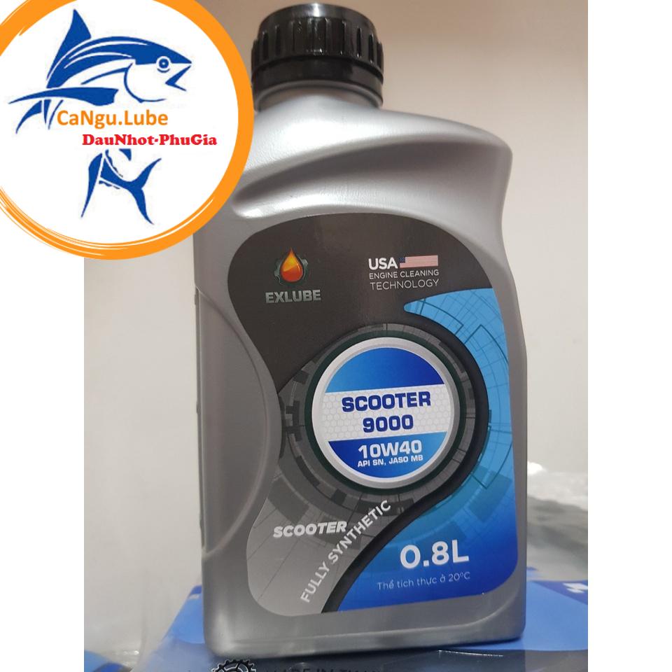 Nhớt Ex.lube ultra xe tay ga 10W40 tổng hợp total 100% chai 800ml, nhớt Ex.lube 10W40 cho xe tay ga 0.8 L