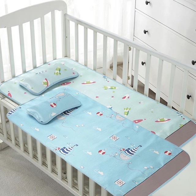 Ninikids: Chiếu, gối lụa điều hoà cho trẻ em ( 60*120cm)