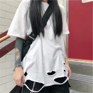 Áo thun ulzzang rách gấu mặc lót trong sơ mi và hoodie 2020