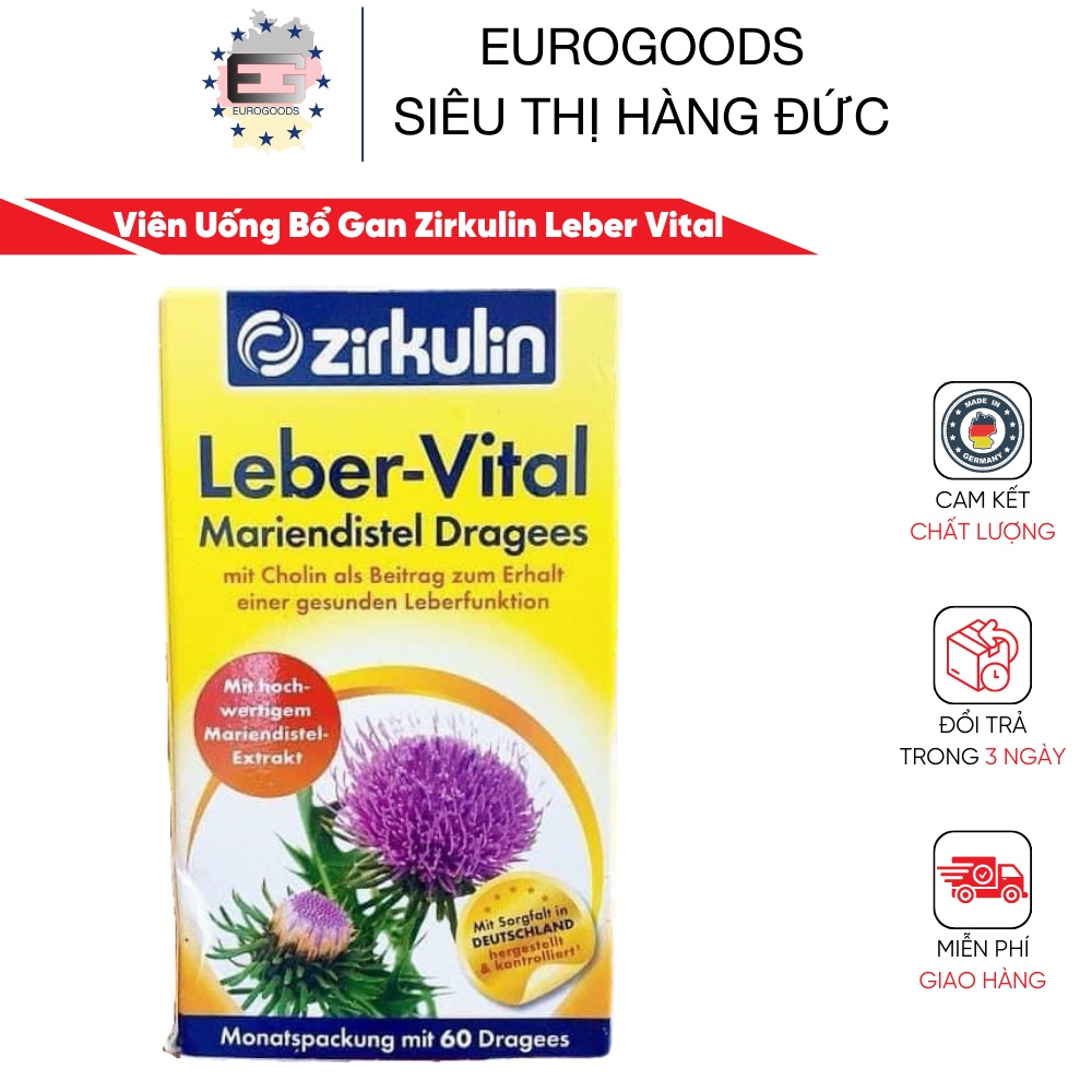 Bổ gan Zirkulin ⚡ CAM KẾT CHÍNH HÃNG ⚡ Viên Uống Bổ Gan Zirkulin Leber Vital 60 viên Mẫu mới, nội địa Đức [ Đủ Bill ]