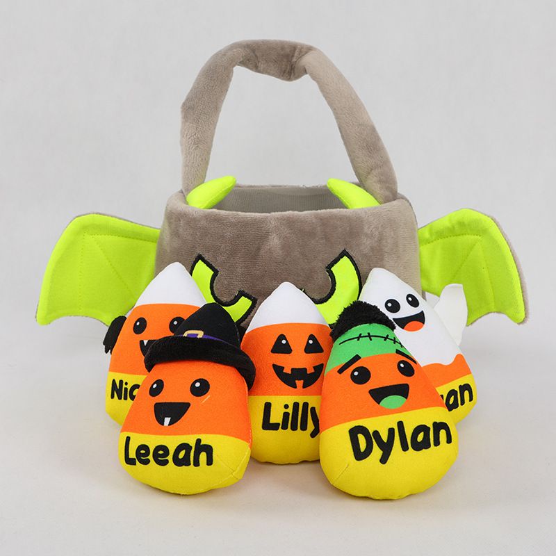 lovely Halloween Funny Candy Ryan Leeah Dylan Pumpkin Basket Bag Plush Toy Bat Kid Gift