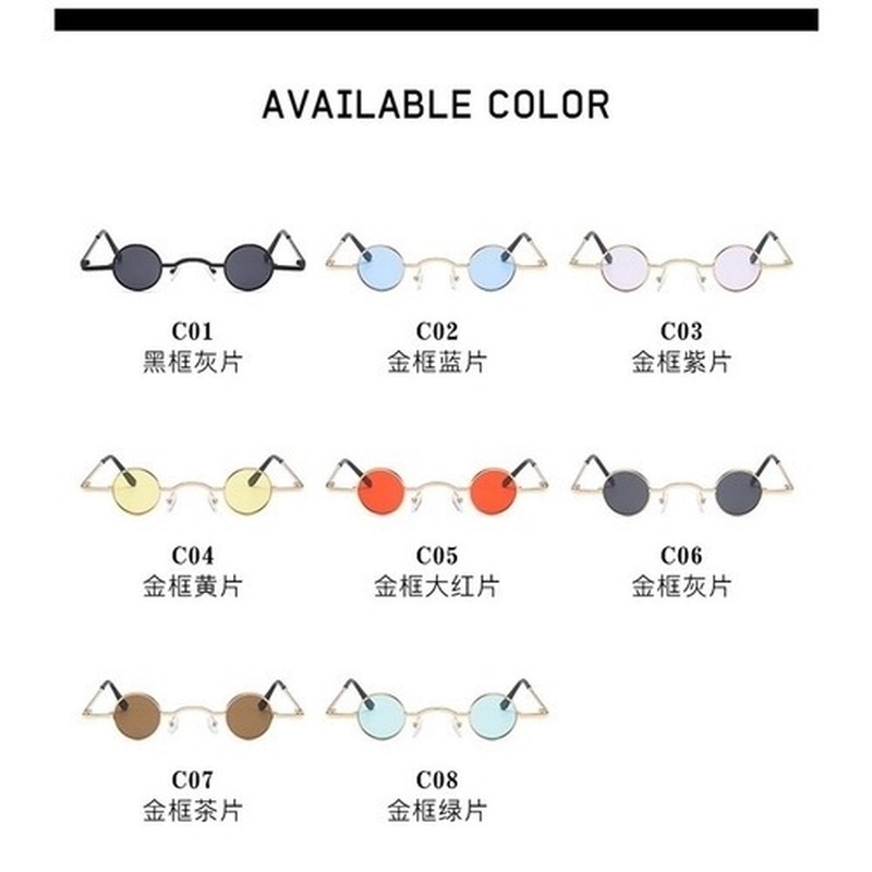Kính Mát Gọng Kim Loại Tròn Chống Tia UV Thời Trang