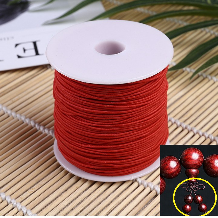 Dây thun chỉ đỏ, dây thun xỏ vòng, dây xâu vòng có Độ Co Giãn đàn hổi, dây màu đỏ