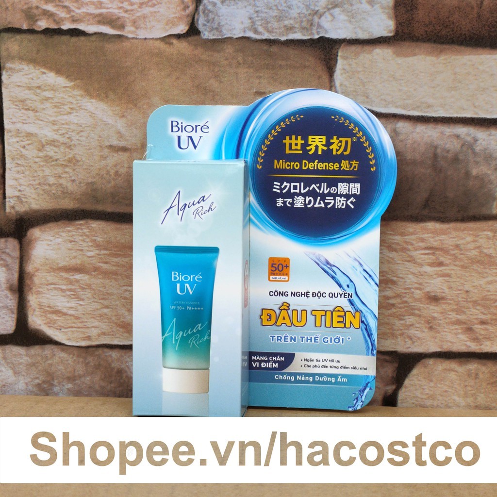 Hàng mẫu - Kem chống nắng Aqua Rich BIORE UV Watery ESSENCE 15g chống nắng dưỡng ẩm cho mặt và cổ