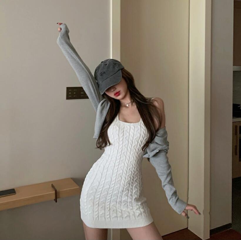 Đầm Dệt Kim Hai Dây Màu Trắng Dáng Ôm Phong Cách Hàn Quốc Thời Trang Mới | BigBuy360 - bigbuy360.vn