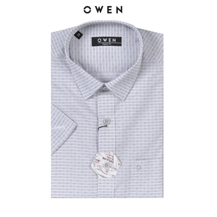 OWEN - Aó sơ mi ngắn tay Owen REGULAR FIT chất sợi Bạch đàn màu xám 20706 | BigBuy360 - bigbuy360.vn