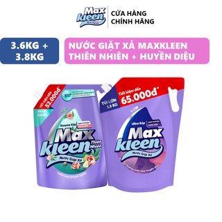 Combo 2 Túi nước giặt xả MaxKleen Thiên nhiên 3.6kg + Huyền diệu 3.8kg