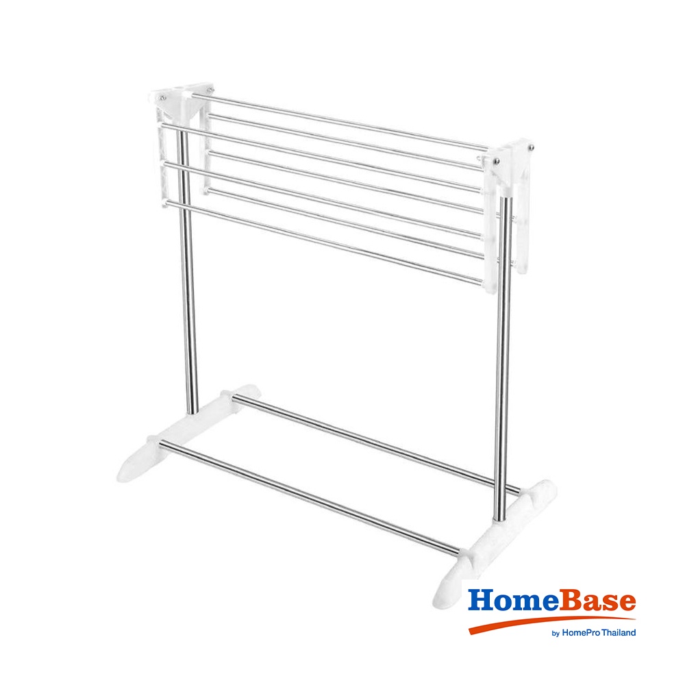 HomeBase PLIM Thanh treo khăn bằng thép không gỉ W75xH80xD51cm màu trắng