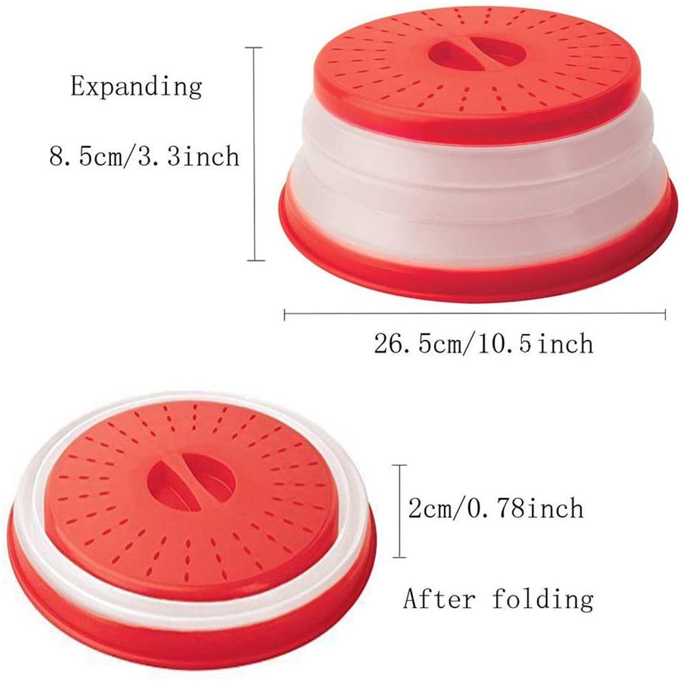 Nắp Đậy Bát Đĩa Có Thể Gập Lại Thiết Kế Lưới Thoát Nước Chống Tràn Cho Rau Củ Trái Cây
