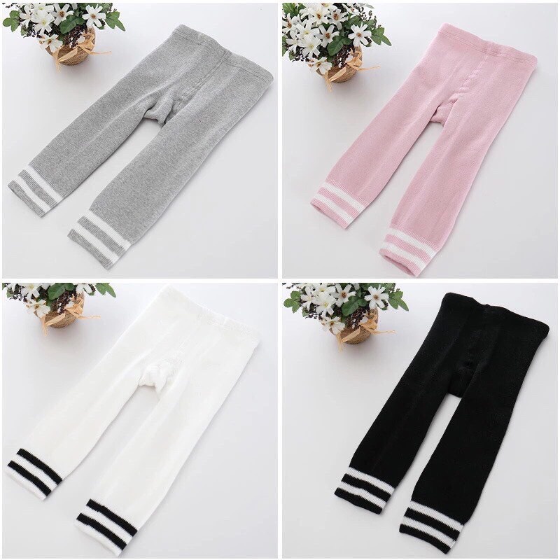 Quần Legging LEN XÙ  GẤU SỌC KẺ CHO BÉ